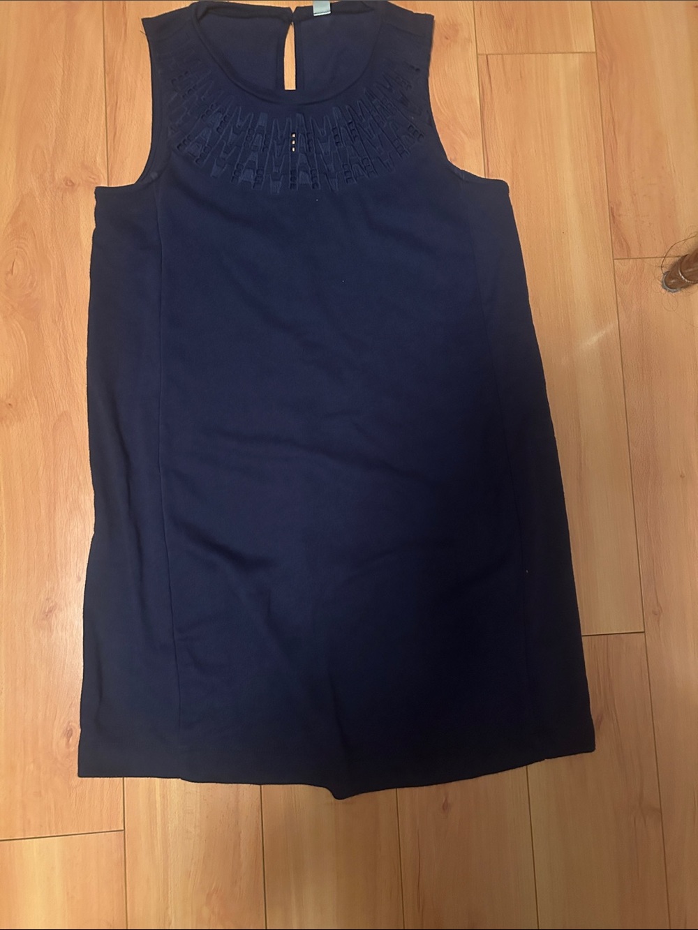 Old Navy Navy Embroidered Yoke dress
